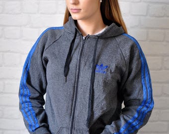 1990s Vintage Grey Adidas Tracksuit Top - Vintage Sportswear, Retro Adidas.