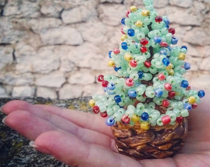 Beaded Christmas trees of different height, New Year gift, Christmas gift, seed bead tree, artificial Christmas tree, Colorado blue spruce