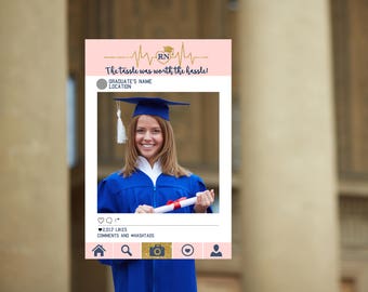 Instagram Photo-booth Prop - Printable, Nursing, Graduate, Graduation, RN - Customized