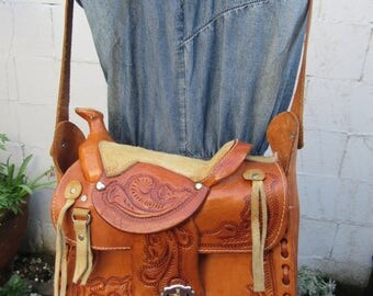 Sac à Main En Cuir Latigo Mexicain Véritable - Brodé Et Embossé à La Main - Taille Moyenne - Neuf Sans étiquette - Style Bohème