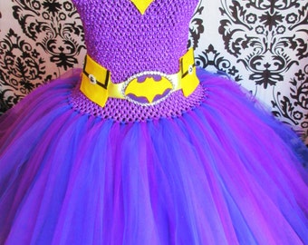 Purple Batgirl Costume/Vintage Batgirl/Batgirl Dress/Vintage Batgirl Cosplay/Bombshell Cosplay/Halloween Batgirl/Adult Batgirl tutu dresses