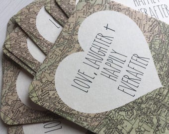 Wedding Advice Cards - Wedding Coasters - Wedding Favors - Advice Cards - Wedding Advice - Drink Coasters - Destination Wedding - World Map