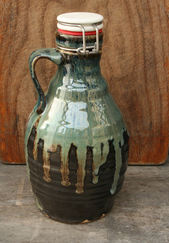 SALE Pottery Beer Growler Handmade Ceramic 60 oz Growler in