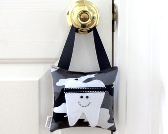 Boys Tooth Fairy Pillow - Personalized Tooth Fairy Pillow - Camouflage