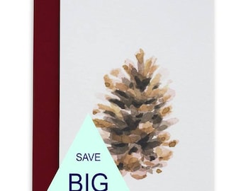 Tiny But Mighty Card, Christmas Cards, Greeting Cards, Watercolour, Canadiana, Pinecone, Northern Nature, Nature Lover Gift, Gift for Hiker