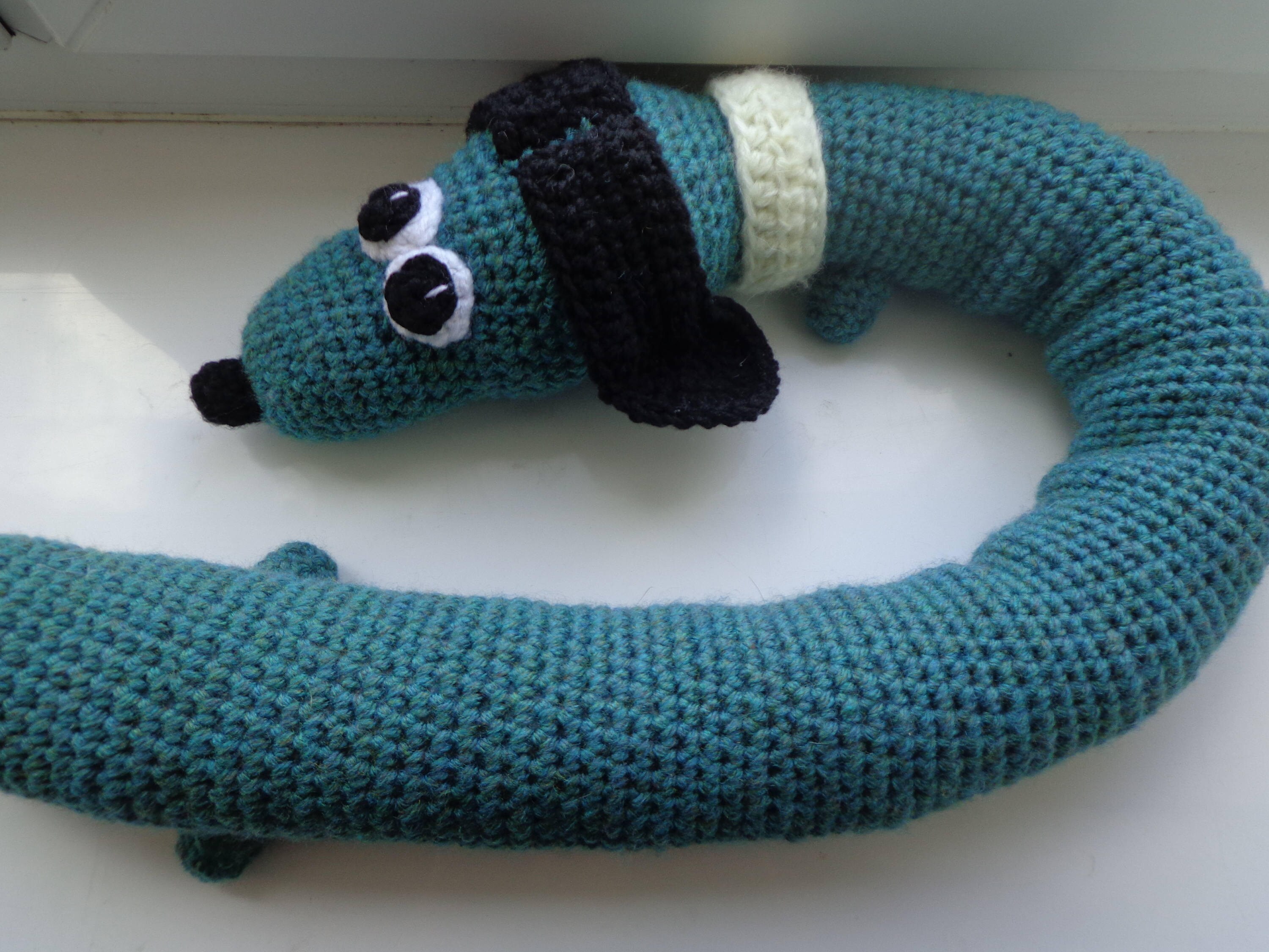 sausage dog draught excluder door draft stopper handmade retro