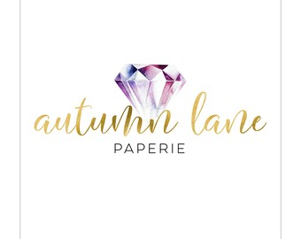 Premade Logo Design | Photography Logo | Diamond Logo | Watermark | Etsy Branding | Branding Package | Predesigned Logo | Gemstone Logo