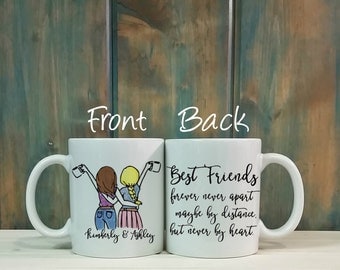 Best friends mug, custom mug, long distance mug, personalized mug, Best friend gift, going away gift, best friend