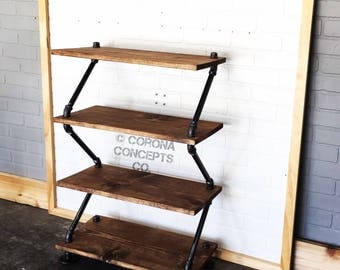 Industrial Shoe Rack - High Heel Shoe Shelf - Shoe Organizer - Book Shelf