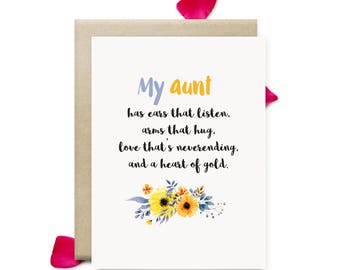 Aunt birthday card | Etsy