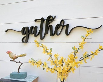 Up to 42" Gather word cutout, wooden letters gather sign, Gather cutout,