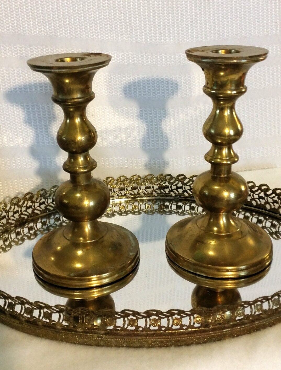 Vintage brass candlesticks brass decor brass candlesticks