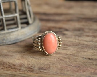 Peach Stone Ring | Etsy