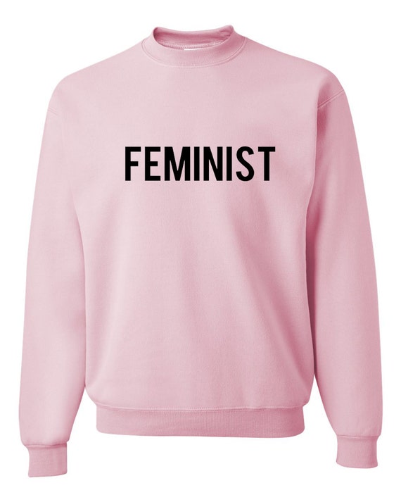 FEMINISTISCHE Sweatshirt, Anti Trumpf Graphic Tee, Frau macht Langarm Sweatshirt, Feminismus Crew Neck Sweatshirt, Pink / schwarz