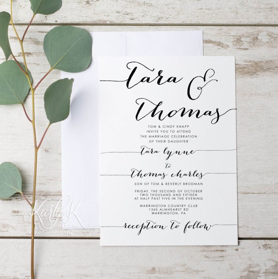 SALE Printable Wedding Invitation Set Rustic Wedding