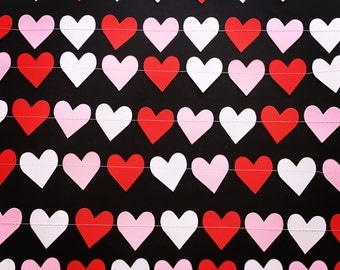 Red, White & Light Pink Love Heart Paper Garland