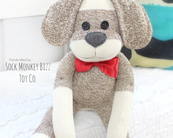 Sock Monkey Doll, Long Eared Puppy Dog