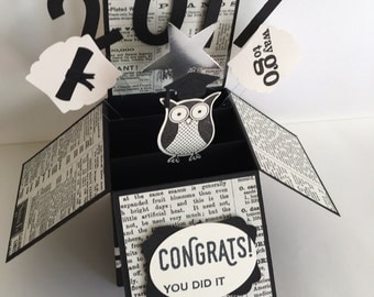 Handmade Graduation Card in a Box, Congratulations Card, Grad Card,