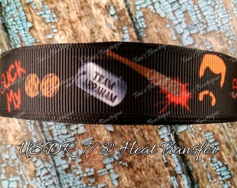 USDR Walking Dead Inspired Ribbon By the Yard, 7/8" US Designer Grosgrain Ribbon, Team Abraham, scrapbook supply, craft suply