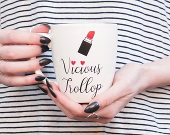 Gilmore Girls vicious trollop lipstick mug, Gilmore girls coffee mug, Gilmore girls mug, Stars Hollow, gilmore girls quotes