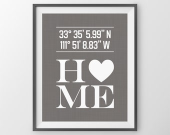 Custom Latitude Longitude Print Personalized House Coordinate Print Gift For Couple Anniversary Gift for Couple Housewarming Gift for Couple