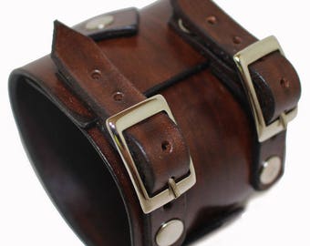 JOHNNY DEPP style leather bracelet genuine leather wristband mens bracelet first class leather cuff brown