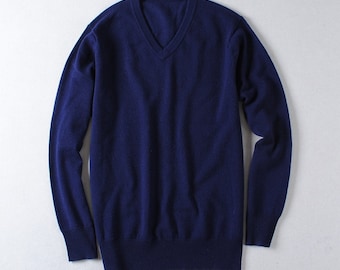 Men's Cashmere Sweater Hand Knitted One hundred percent pure cashmere sweater