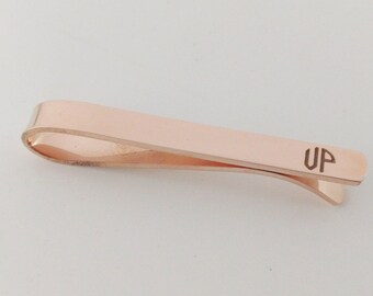Custom Tie Clip,Monogram Rose Gold Tie Bar Clip,Personalized Wedding Tie Clip for Groom,Engraved Tie Clip,Monogram Tie Pin,Gift for Best Man