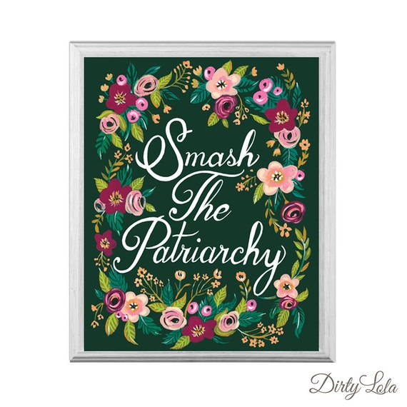 Smash the Patriarchy - Art Print - Painting - Art - Floral - Folk - Feminist - Revolution