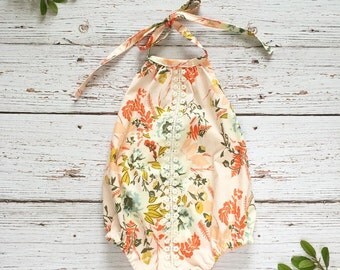 boho romper // first birthday outfit girl // sunsuit // baby romper // floral sunsuit // cake smash outfit