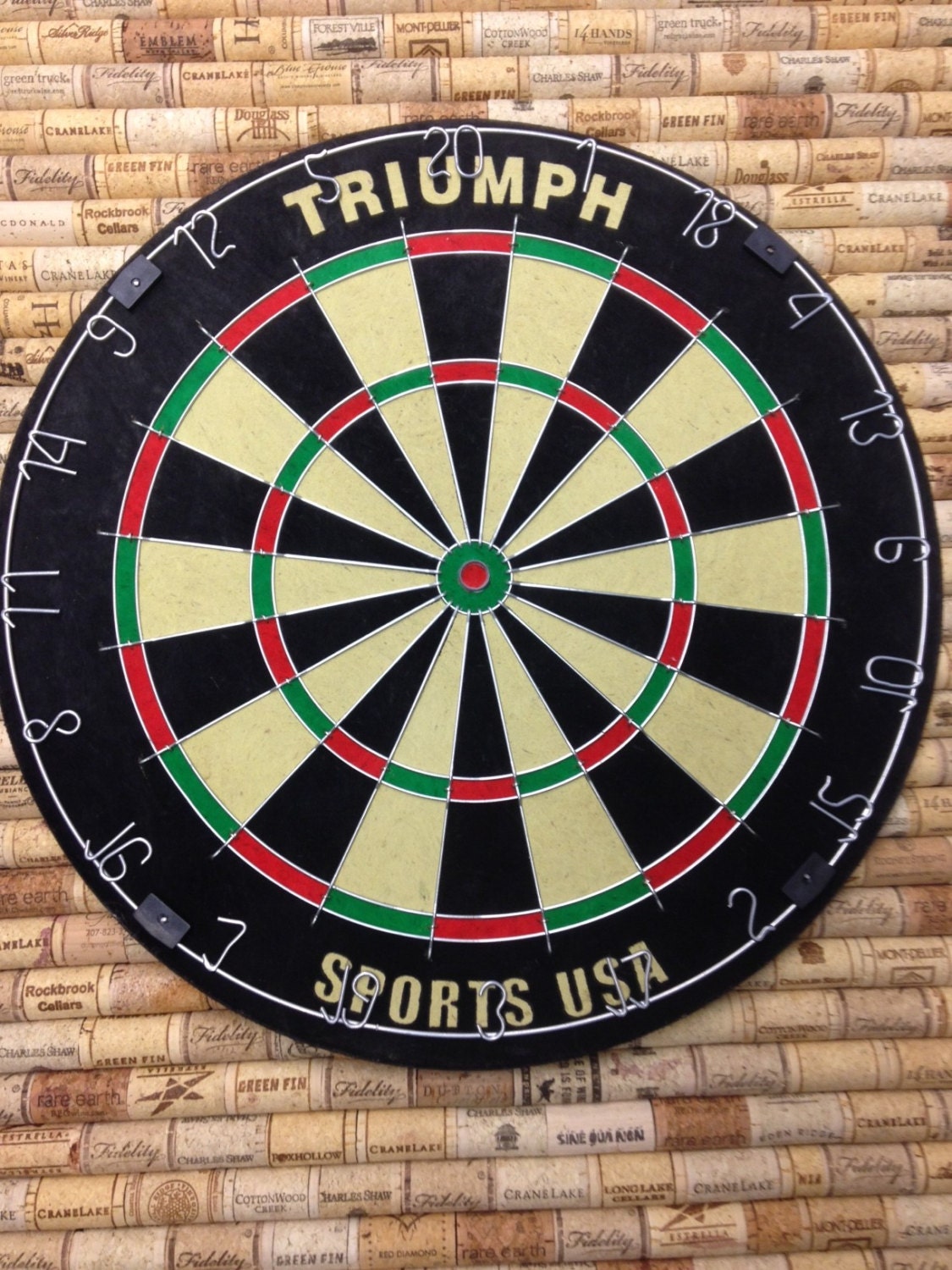 Handmade Wine Cork Dart Board.