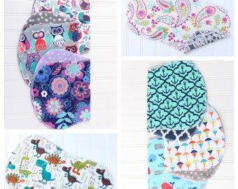 You Pick - Set of 12 Baby Burp Cloths - Over 50 to Pick From - Baby Shower Gift - Baby Gift - Woodland - Aztec - Tribal - Nautical