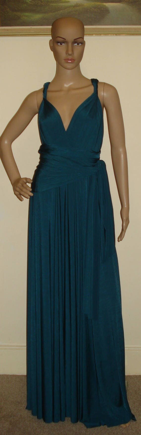  Bottle  Green  Bridesmaid  Dress  Convertible Dress  Formal Evening