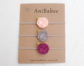 Baby Headband, Baby Flower Headband, Felt Flower Headband, Purple Flower Headband, Newborn Headband, Baby Gift, Infant Headband