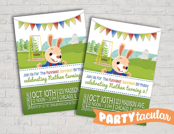 Harry The Bunny Birthday Invitations 3