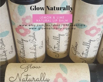Natural Lip Balm - Lemon & Lime 5 pack