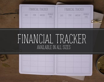 FINANCIAL TRACKER, Midori Travelers Notebook Insert