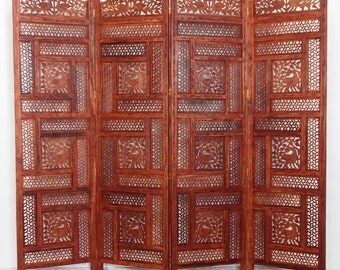 orient vintage wooden Screen room divider partition double-sided No:7399