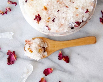 Orange Peel Rose Bath Salts/Soak | All Natural | Herbal Bath Salts | Himalayan Bath Salts