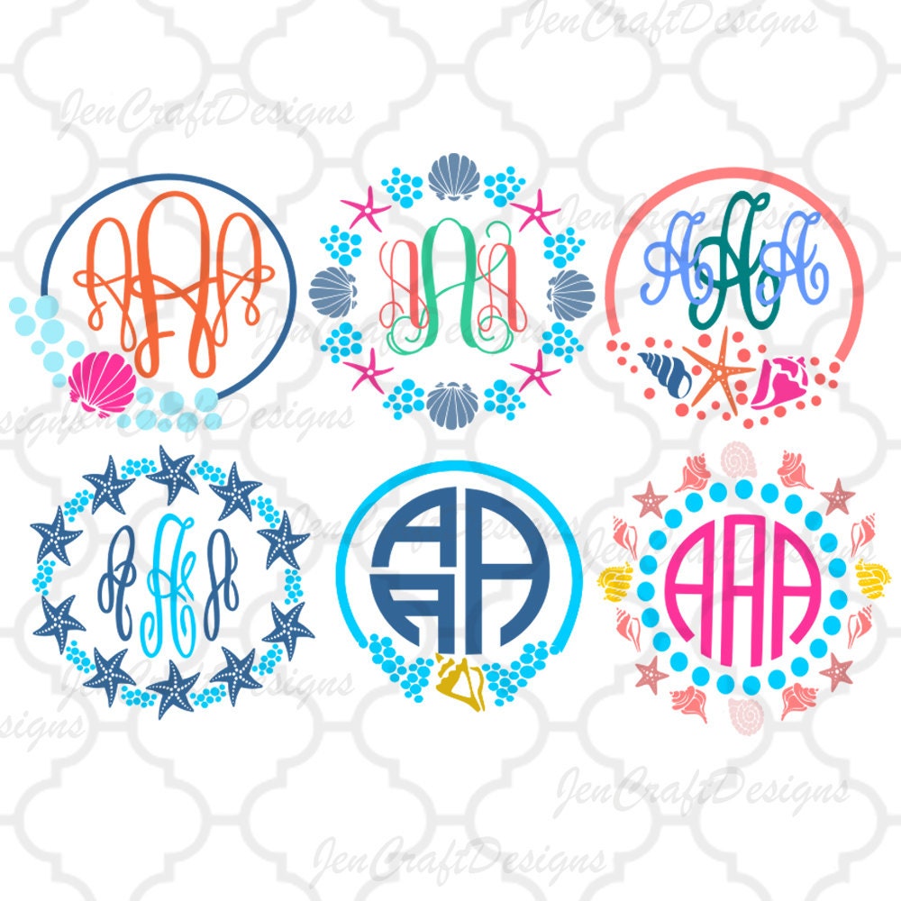 Download Seashell Monogram svg, Shells Ocean Beach Monogram Frame ...