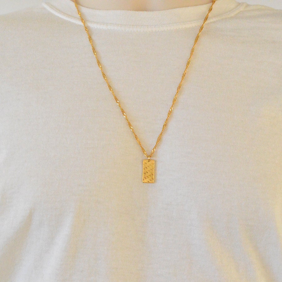 Australian Perth Bar Necklace 1/4 oz Pendant 24k Gold Plated