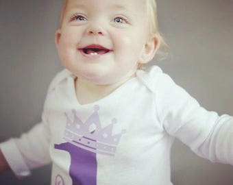 Personalized First Birthday Onesie Girls Party Shirt 1st Custom Outfit With Baby's Name