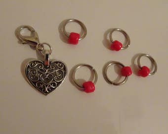 Love Heart Stitch marker set 2 TamsCraftyKnits