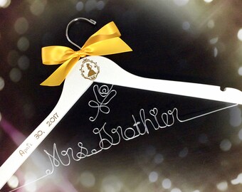 Disney wedding hanger,beauty and the beast hanger, Personalized wedding Hanger,Disney Princess hanger, Custom Hanger,Mrs Hanger,Shower Gift