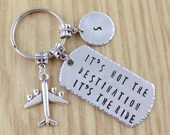 Pilot Gift || Pilot Keychain Airplane Keychain || It's Not The Destination It's The Ride || Gifts For Travelers || 5 Star Esy Seller Shop