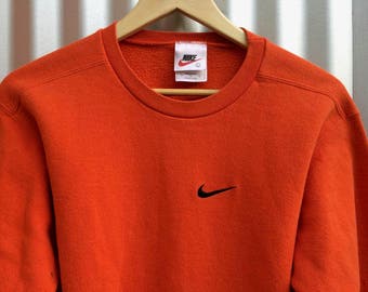 Vintage Nike Sweatshirt Orange Tag, Child's Large 14-16; Made in USA; Cool Retro; Portland; Orange Swoosh; Vintage Sport; Orange Nike