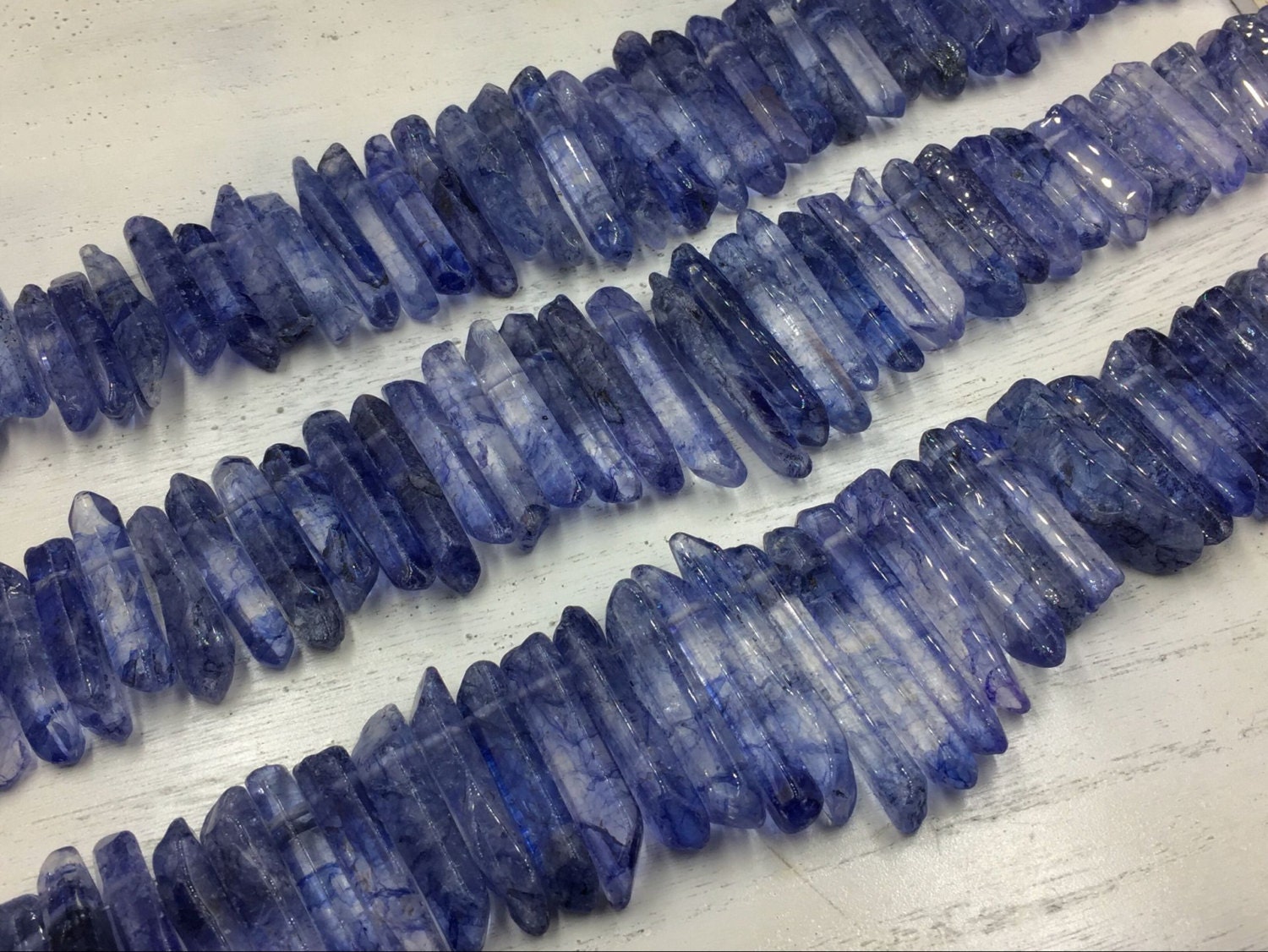 Polished Dark Blue Quartz Crystal Points Polished Crystal