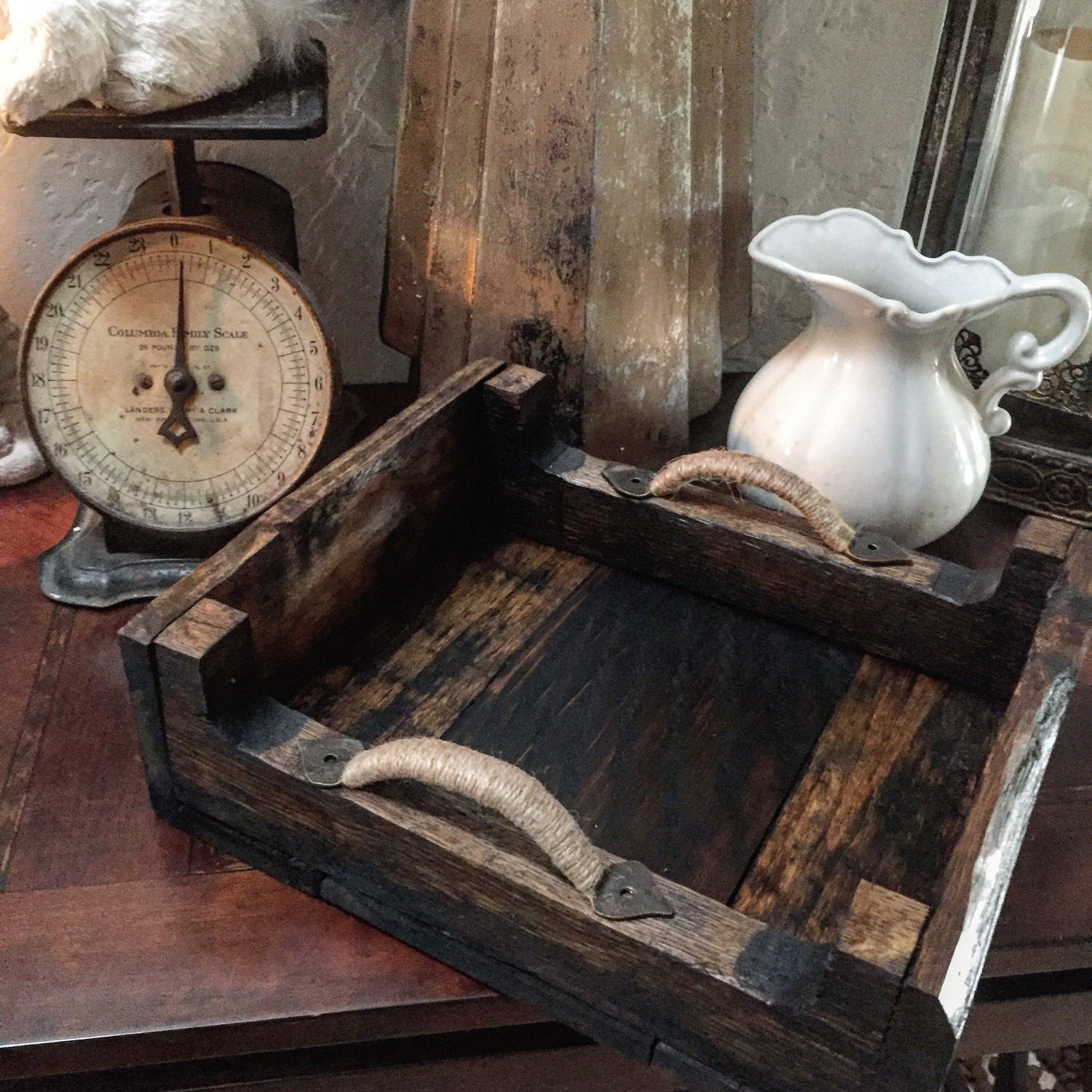 Wood Serving Tray Rustic Farmhouse Decor Wood Serving Tray Rustic Farmhouse Decor