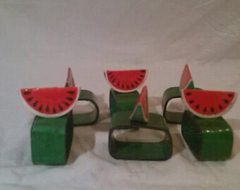 Watermelon Napkin Holder Rings set of 6