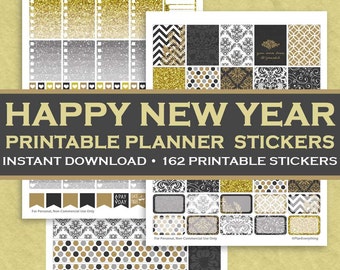 2017 New Years planner stickers printable for use in Mambi